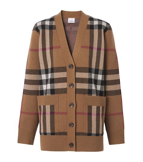 burberry womens cardigan sweater|Burberry check cashmere cardigan.